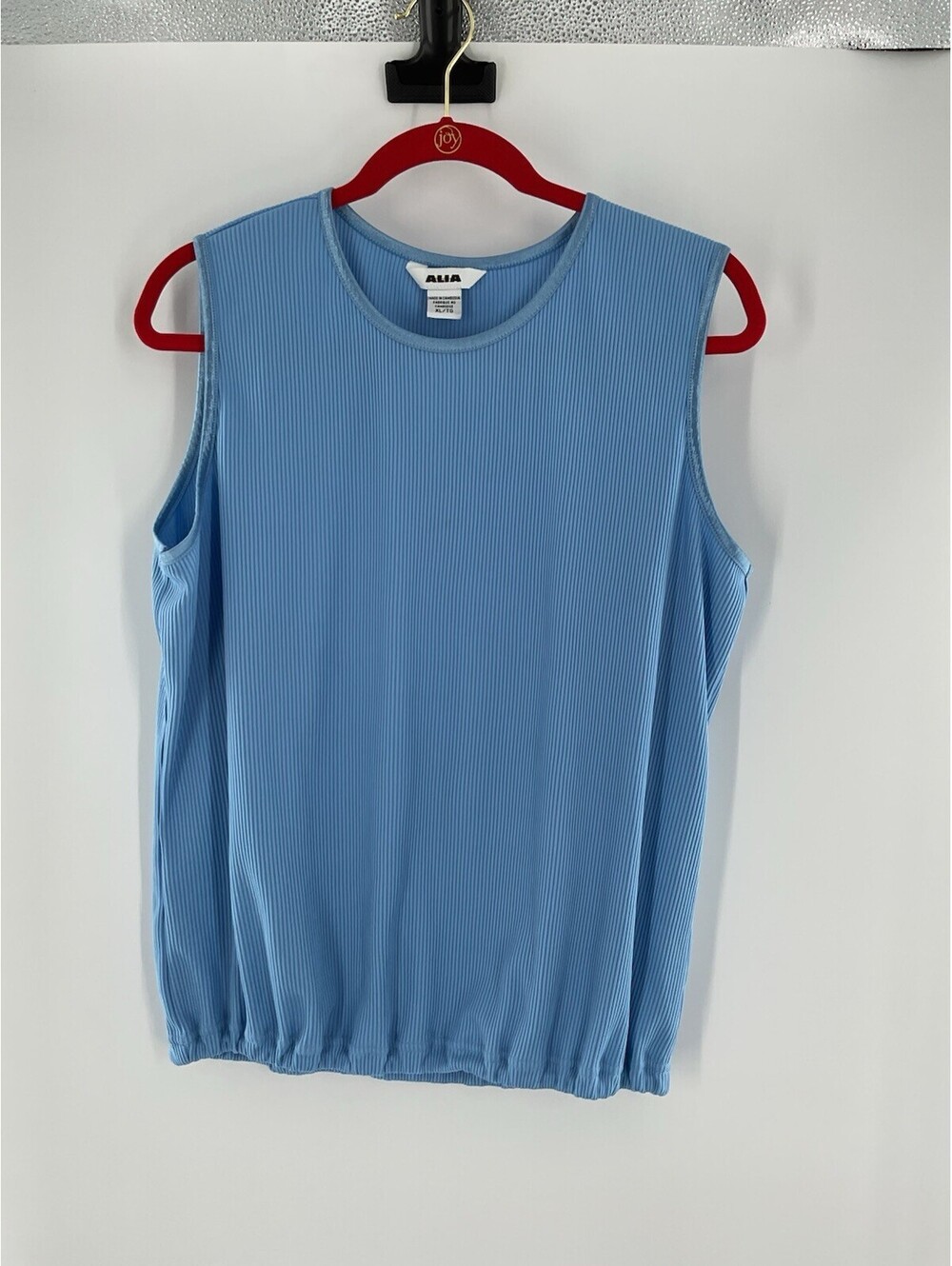 Alia Women’s Extra Large Blue Blouse Sleeveless Elastic Waist 103